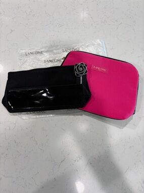 Bundle Lancôme Hot Pink and Black Cosmetic Pouch Duo